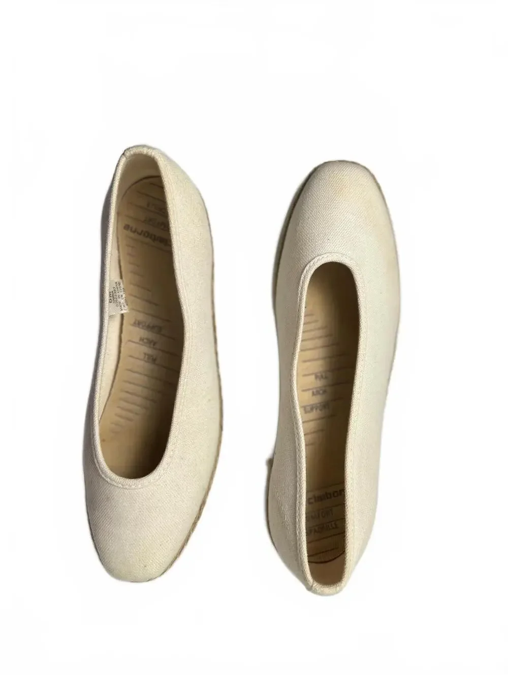 Liz Claiborne Women's Canvas Espadrille Flats Size 8 Cream